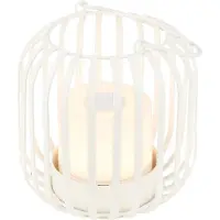 Briloner LED-bordlampe 7279 batteri IP44 metallkurv hvit