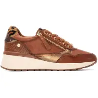Carmela for woman. 16244202-CAMEL Leather Sneakers 162442 brown (39), 3 to 5 cm, Zip, Casual