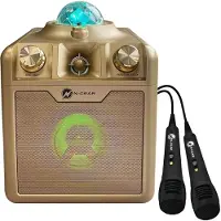 N-Gear Disco Star 710 karaokehøyttaler med Bluetooth og laserlysshow - Gull