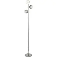 Searchlight LED-gulvlampe Marbles, kromfarget, glass, 152 cm høy