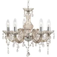 Searchlight Lysekrone Marie Therese, brun, 5 lyskilder