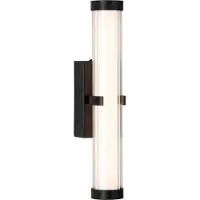 Searchlight Clamp LED-vegglampe, svart/hvitt stål, glass, IP44