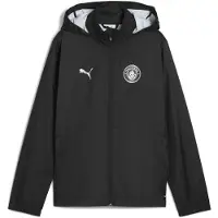 Puma Manchester City Training All-Weather Jacket Youth, Clothing, Black/Silver, 11-12Y