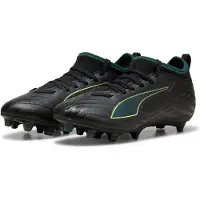 Puma ULTRA 6 MATCH FG/AG Football Boots Youth, Shoes, Black/Fizzy Light/Green Terrain, 34