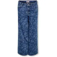 Kids Only Jeans - KogHope - Medium+ Blue Denim m. Blomster - - 13 år (158) - Jeans