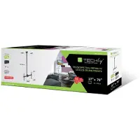 Techly - Monteringssett (takmontering, monteringsbrakett, teleskopstang) - for flatpanel - stål - svart - skjermstørrelse: 37-70 - takmonterbar