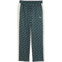 Puma T7 All-Over Print Relaxed Track Pants Men, Men, Green Terrain, XS