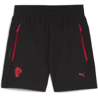 Puma AC Milan PUMATECH Relaxed Woven Shorts Youth, Clothing, Black/Red, 13-14Y