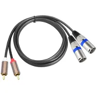 24.Se Lydkabel 2 RCA hann til 2 XLR 3-pinners 1,5 m