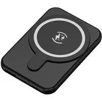 24hShop Powerbank med trådløs lading Mag Safe 5000mAh - Sort