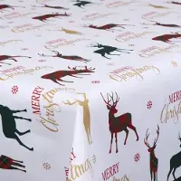 Borg Living Voksduk av tekstil - Merry Christmas - 140 cm bred - På metermål