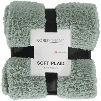 Borg Living Pledd i teddy fleece - 120x160 cm - Støvet grønn - Mykt teppe fra Nordstrand