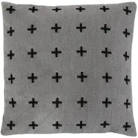 Borg Living Pyntepute - 45x45 cm - Grå med kryss - Myk sofapute fra