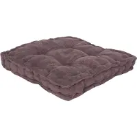 Borg Living Futonpute - 40x40x7 cm - Myk futonpute i fløyel - Brun