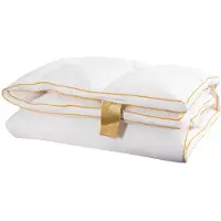 Lixra Dobbeltdyne 200x220 cm - Sateng moskusdyne - Vinter dobbeltdyne - Dundyne - Gold