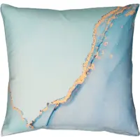 Borg Putetrekk 60x63 cm - 100% bomullssatin - Vendbart blått marmorert design