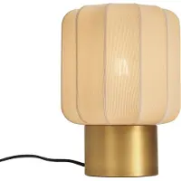 QAZQA Japandi bordlampe gull med beige skjerm - Pluni