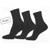 Home-tex Tennissokker - 50 par sorte tennissokker med ribbekant - Str. 43-47 - Unisex