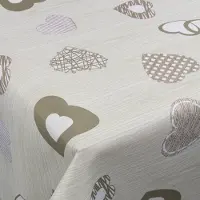 Borg Living Tekstil voksduk med akrylbelegg - Green Hearts - 140 cm bred - På metermål