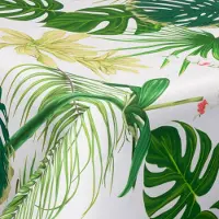 Borg Living Tekstil voksduk med akrylbelegg - Big green leaves - 140 cm bred - På metermål
