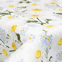 Borg Living Tekstil voksduk med akrylbelegg - 30 meter på rull - Blomstrende Tusenfryd - 140 cm bred tekstilduk