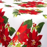 Borg Living Tekstil voksduk med akrylbelegg - Med julemotiv - Christmas star flower - 140 cm bred - På metermål