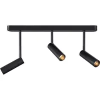 QAZQA Avrundet takspotlight svart GU10 35mm 3-lys justerbar - Kate