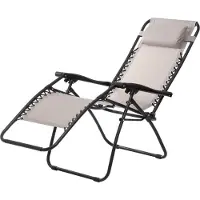 4Living Justerbar solstol med nakkepute / sammenleggbar hvilestol i værbestandig textilene / utestol til terrasse