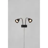 Markslöjd vegglampe Ciro, svart, metall, stikkontakt, GU10