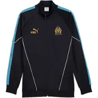 Puma Olympique de Marseille KING Anthem Jacket Men, Clothing, Navy/Luminous Blue, XXL