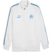 Puma Olympique de Marseille KING Anthem Jacket Men, Clothing, White/Azure, XXL