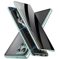 Mtp Products Samsung Galaxy S23 Ultra 5G Magnetisk Deksel med Herdet Glass - Privacy - Grønn
