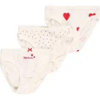 Petit Bateau Truser - 3-pack - Hvit m. Hjerter - - 10 år (140) - Truser