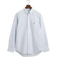Gant for man. 3000230 Regular Fit Oxford Shirt in blue fine stripes (S), Casual, Cotton, Classic, Long sleeve