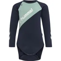 Hummel Body I/e - HmlSeoul - Navy m. Lyseblå - - 74 - Langermet Body