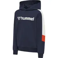 Hummel Hettegenser - hmlBugge - Black Iris m. Hvit/Oransje - - 5 år (110) - Hettegenser