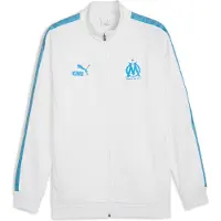 Puma Olympique de Marseille KING Anthem Jacket Men, Clothing, White/Azure, M