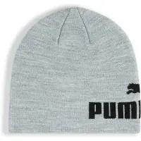 Puma Essentials Mid Crown Cuffless Beanie, Accessories, Light Gray Heather/Black, OSFA