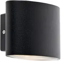 QAZQA Moderne utendørs vegglampe sort inkl. LED IP44 - Ovum