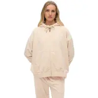 Superdry for woman. W2012544A Country Club Sweatshirt Velour Ziphood pink (XS), Casual, Polyester