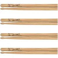 Los Cabos 77A Red Hickory Wood Tip Drumsticks 4 Pair Pack