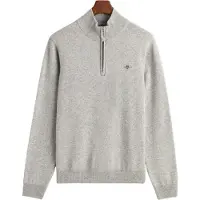 Gant for man. 87213 Very fine sheep's wool pullover with grey half zip (S), Casual