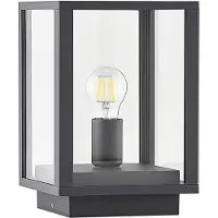 LINDBY sokkellampe Giavanna, 29 cm, antrasitt, IP44, E27