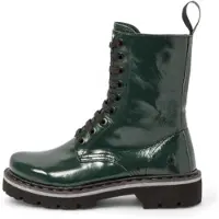 Art for woman. 1116711WS003_0G3 Leather ankle boots 1167 green (37), Flat, Laces, Zip, Casual