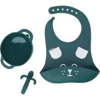 BabyMoov Spisesett - 3 Deler - First'isy - Grønn m. Trykk - - OneSize - Spisesett