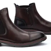 Pikolinos for man. M2M-8022C1 York brown leather ankle boots (39), Flat, Zip, Casual