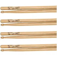 Los Cabos 5B Intense Red Hickory Wood Tip Drumsticks 2 Pair Pack