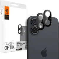 Spigen Optik GLAS.TR kamerabeskytter 2-PACK for iPhone 16 / 16 PLUS - Svart