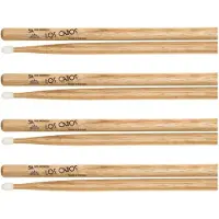 Los Cabos 5A Red Hickory Nylon Tip Drumsticks 4 Pair Pack