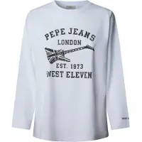 Pepe Jeans for woman. PL5000053 Elora T-shirt white (L), Casual, Cotton, Long sleeve